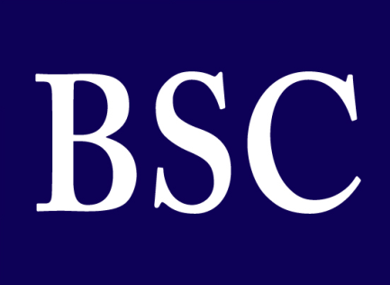 Blue background with white letters "BSC" prominently displayed.