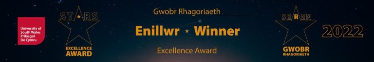 Award banner featuring "Excellence Award" and "Excellence Winner" titles with stars.